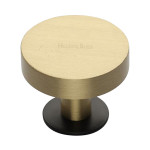 M Marcus Heritage Brass Disc Design Cabinet Knob with Rose 38mm 